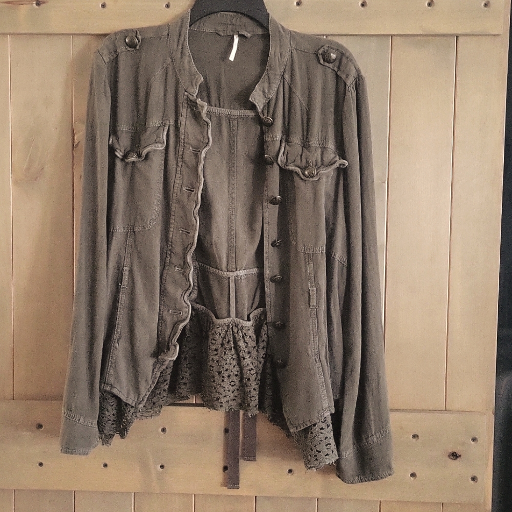 Free People olive green jacket